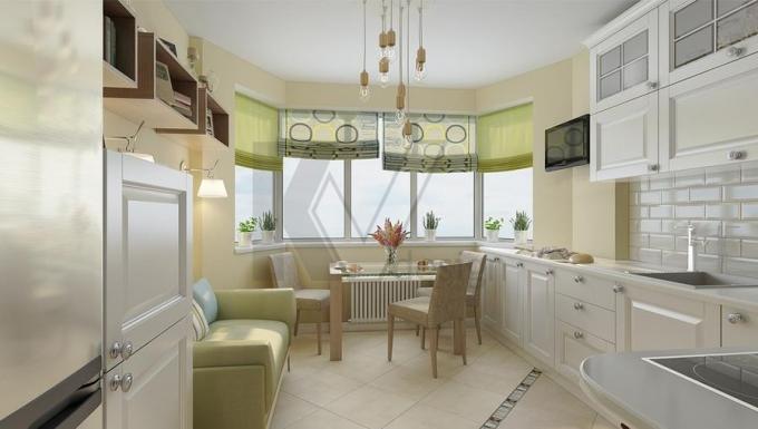 Кухненски дизайн с еркерен прозорец в къща серия p 44T