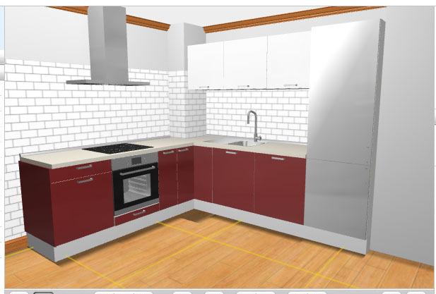 бяла червена кухня