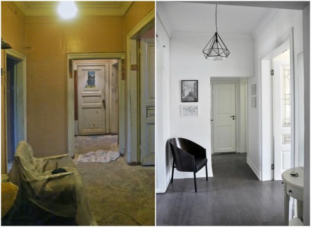 Убит dvushka 50 m², който е възстановен: Преди & След