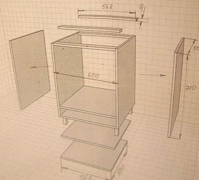 Кухненски шкаф с работен плот