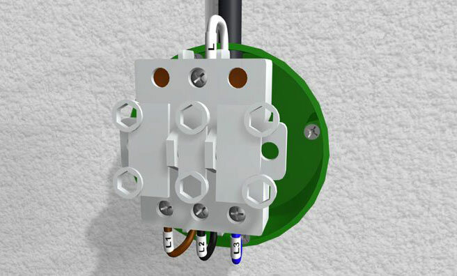 Фиг. 3: свързване на проводници, водещи до полилея