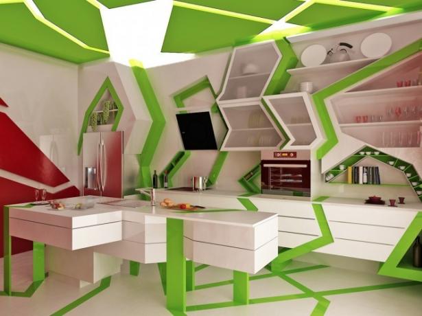Бяло-зелена кухня (45 снимки): направете сами видео инструкции за монтаж, какви мебели да изберете, цена, снимка