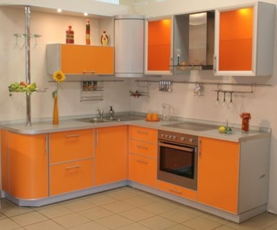 оранжев кухненски дизайн
