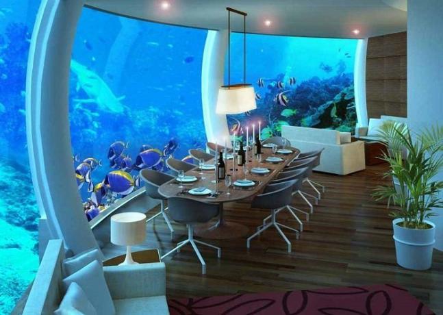 Подводен ресторант в хотела Poseidon Undersea Resort. | Снимка: etotam.com.