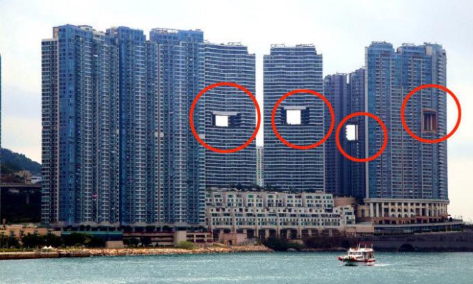 "течове", небостъргачите на Хонконг.