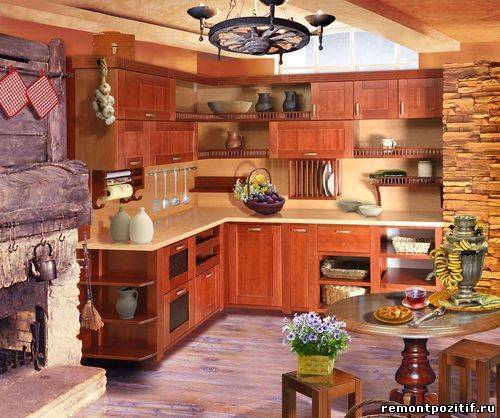 Кухнята в селски стил е идеална за частен дом