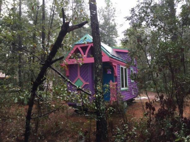 Bright къща в гората.