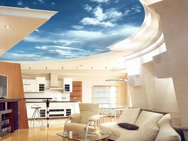 Декорация на тавана в кухнята - модерни дизайнерски технологии
