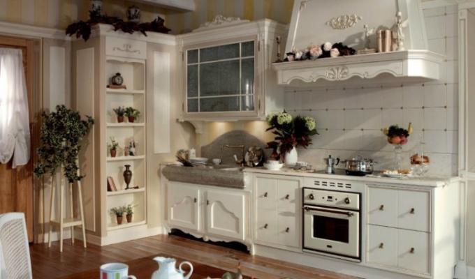 Рустик кухня (44 снимки): видео инструкции за декориране на интериорния дизайн със собствените си ръце, какви мебели, завеси, вземете, цена, снимка