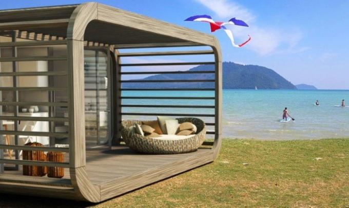 Coodo - модулна дом, който можете да поставите на плажа.