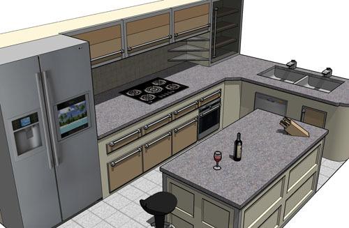 Кухненски остров в малка кухня изглежда добре, но значително крие пространство
