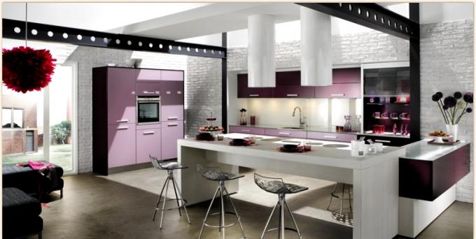 Бяло-лилава кухня (42 снимки), DIY дизайн: инструкции, фото и видео уроци, цена