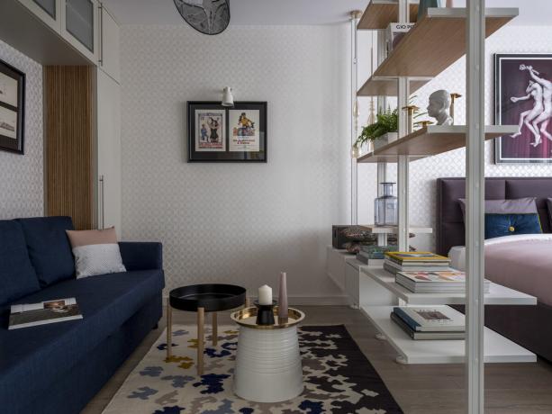 Нов живот типичен панел odnushki 32 m² с мебели за масовия пазар