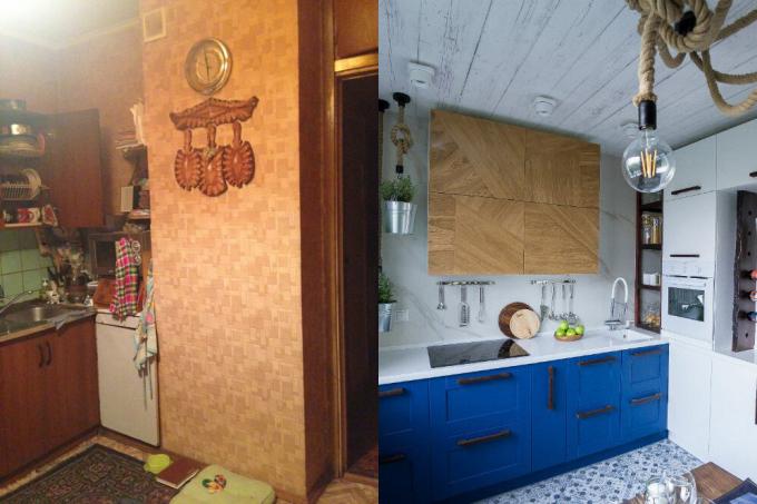 Кухня преди и след ремонт