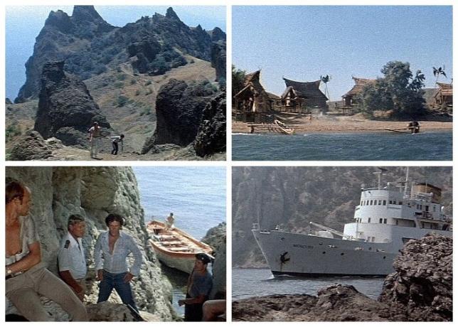 Фрагменти от филма пирати на ХХ век (1979) - първото съветско kinoboevika (Cape Tarhankut, Крим).
