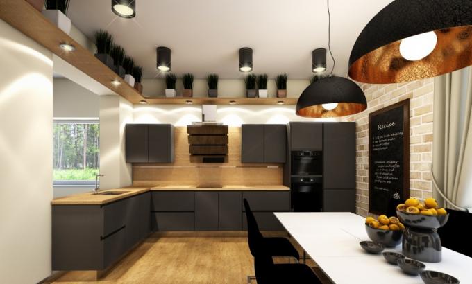 Табла в кухня в стил таванско помещение