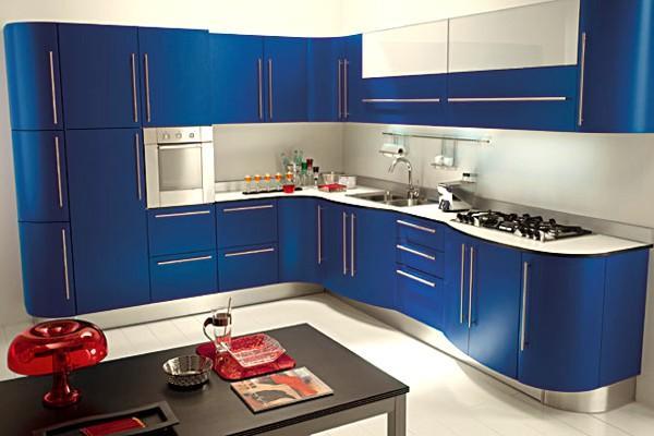 кухненски дизайн в сини тонове