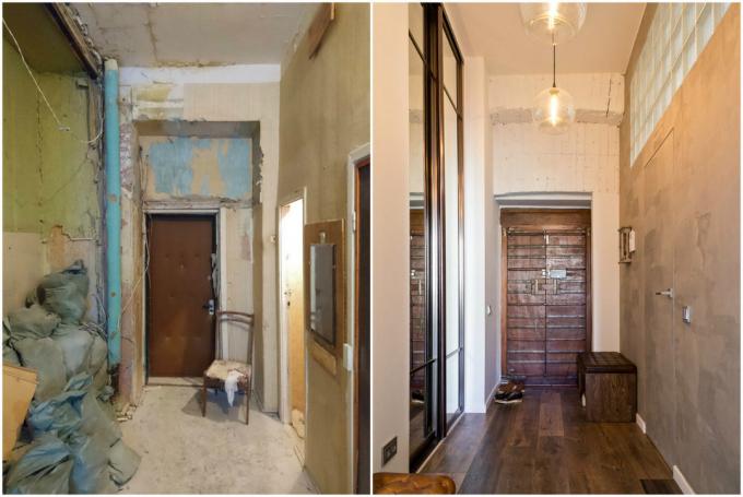 Стилният интериор на убития 54 m² апартамент в "стария фонд": преди и след снимки