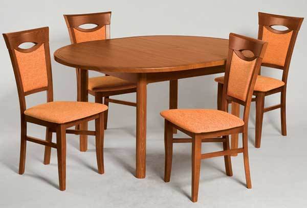 Когато избирате маса, не забравяйте веднага да вземете столове с подходяща текстура