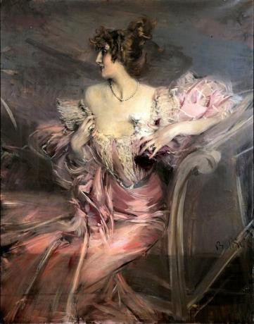 Портрет на Марта де Florian четка Giovanni Boldini.